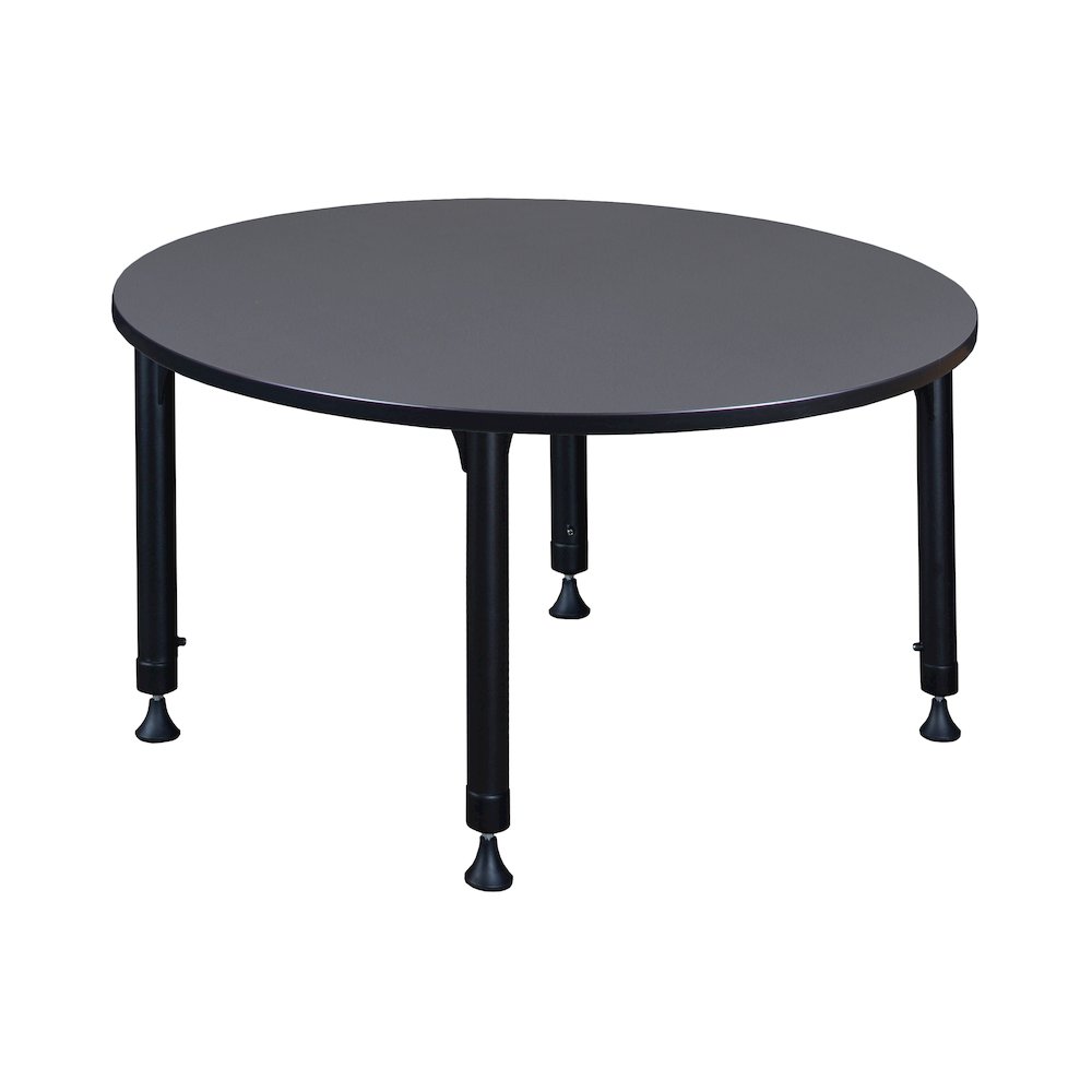 48 in. Round Height Adjustable Classroom Activity Table- Grey. Picture 2