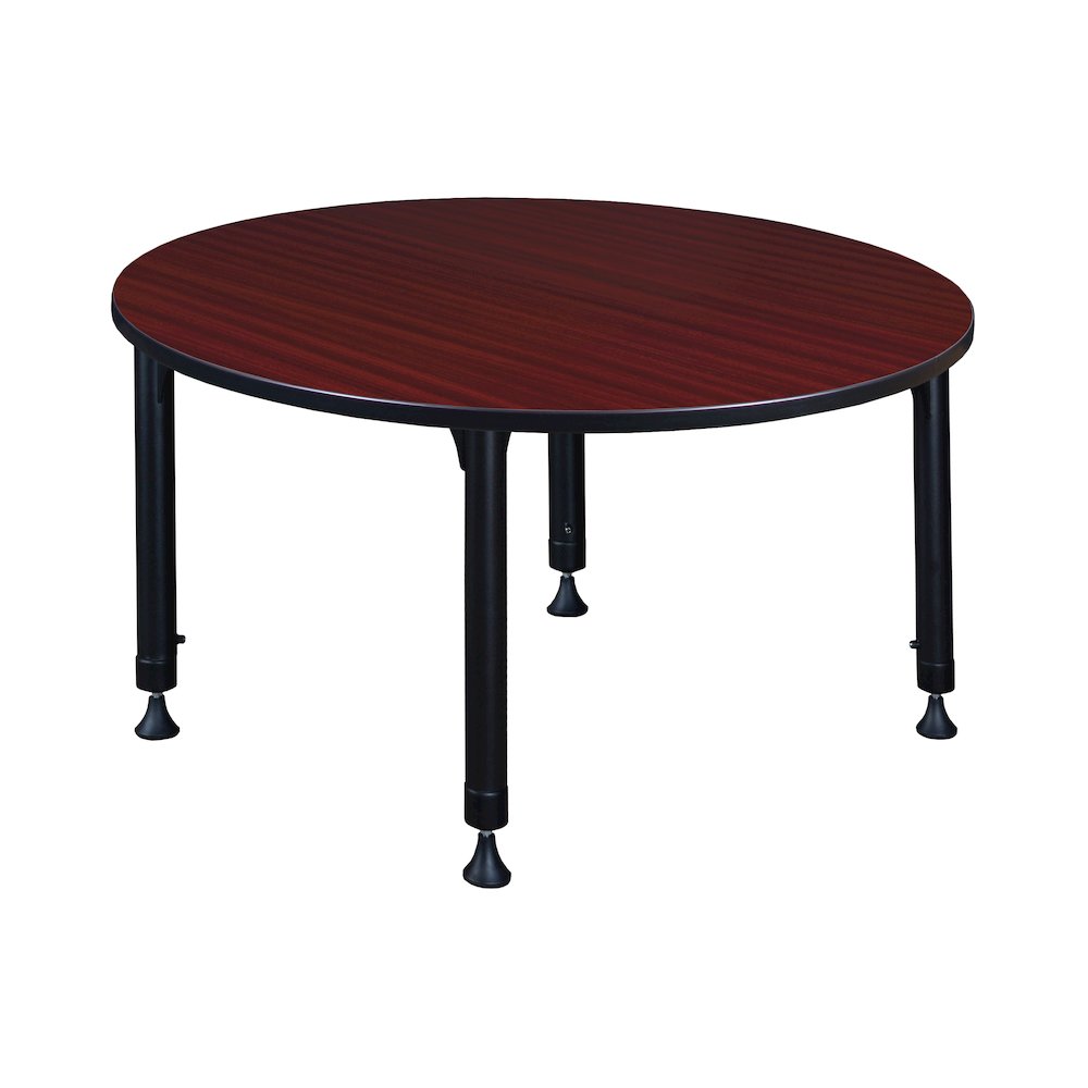 48 in. Round Height Adjustable Classroom Activity Table- Mahogany. Picture 2