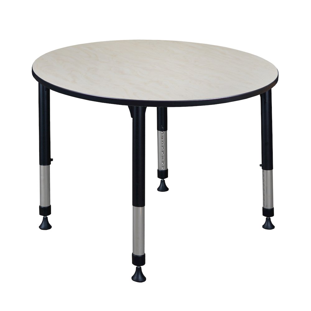 48 in. Round Height Adjustable Classroom Activity Table- Maple. Picture 1