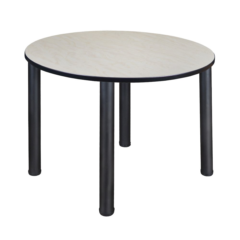 48 in. Large Round Breakroom Table- Maple Top, Black Legs. Picture 1