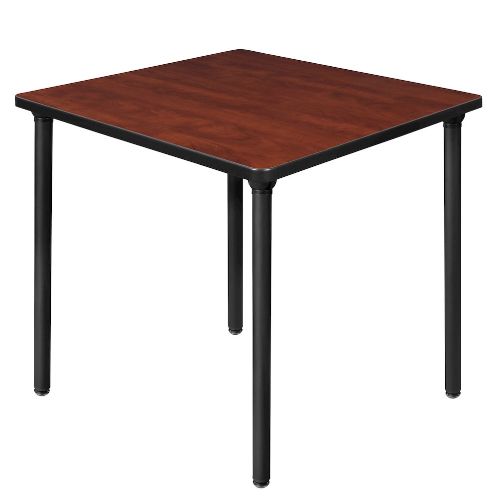30 in. Small Square Breakroom Table- Cherry Top, Black Folding Legs. Picture 1