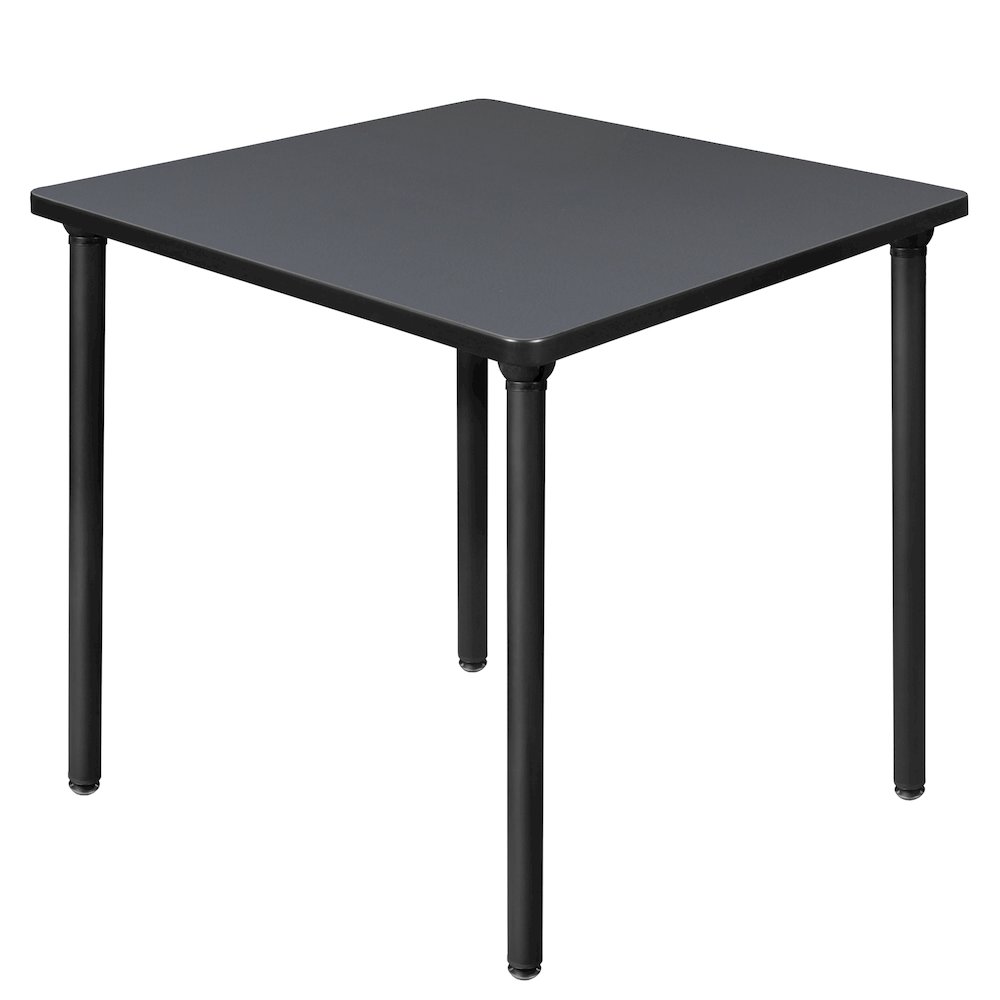 30 in. Small Square Breakroom Table- Grey Top, Black Folding Legs. Picture 1