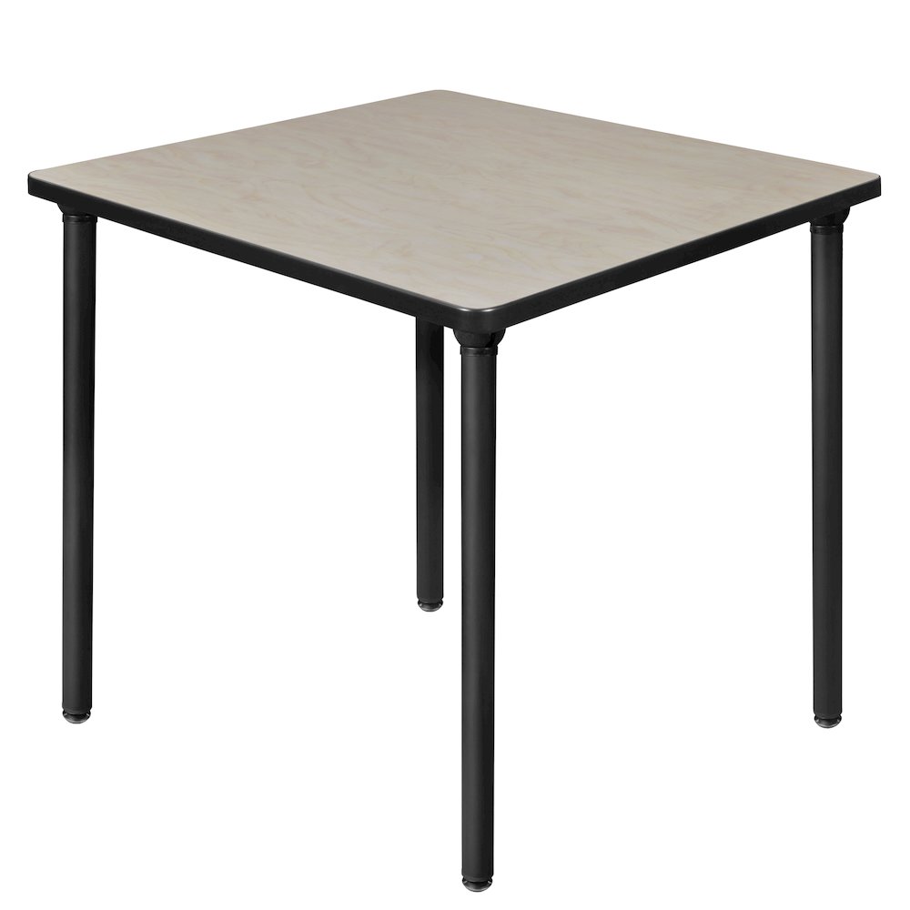 30 in. Small Square Breakroom Table- Maple Top, Black Folding Legs. Picture 1