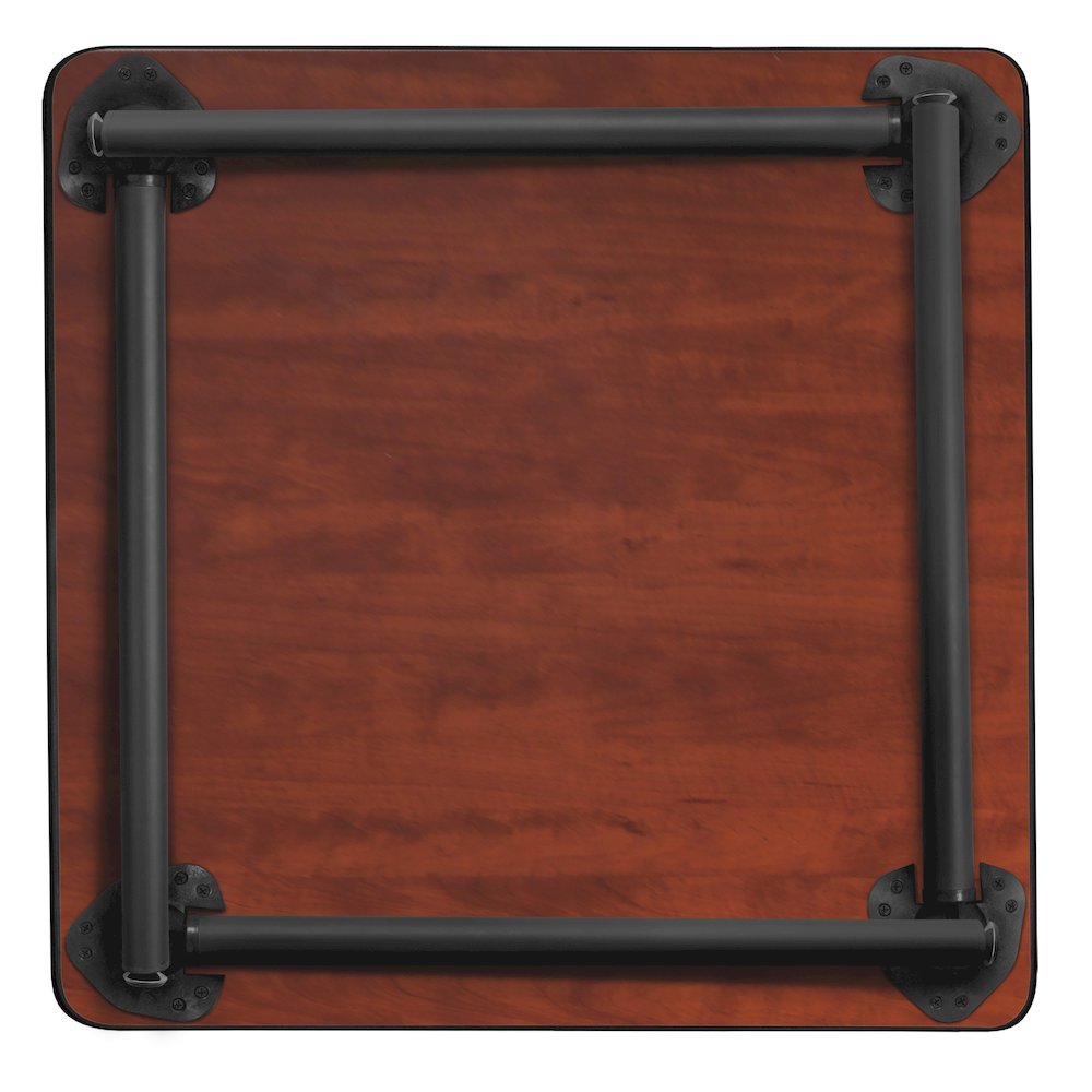 30 in. Small Square Breakroom Table- Maple Top, Black Folding Legs. Picture 2