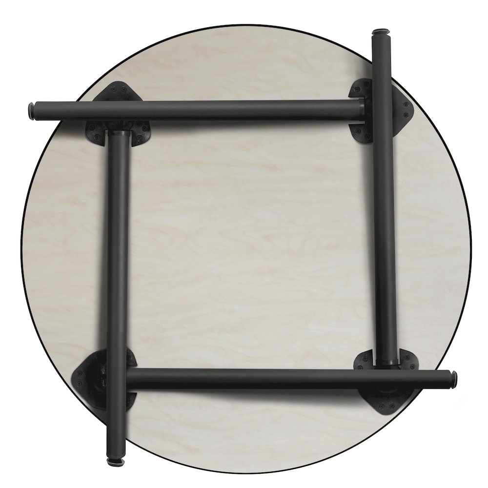 30 in. Small Round Breakroom Table- Cherry Top, Black Folding Legs. Picture 2