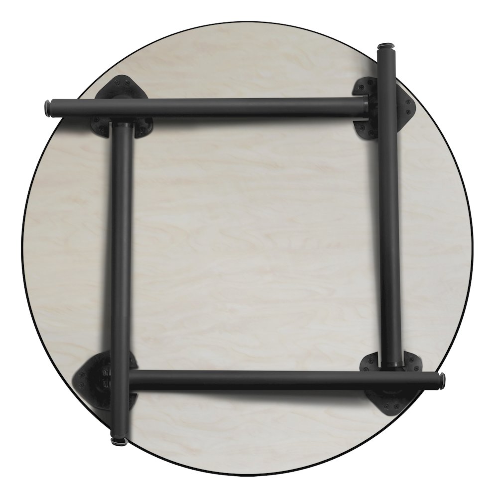 36 in. Medium Round Breakroom Table- Cherry Top, Black Folding Legs. Picture 2