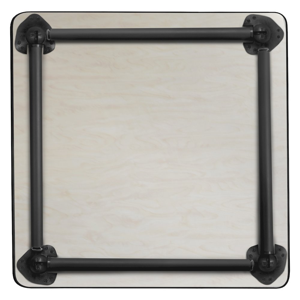 42 in. Medium Square Breakroom Table- Cherry Top, Black Folding Legs. Picture 2