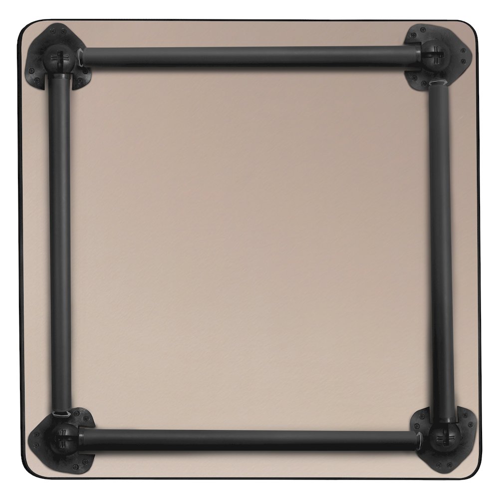42 in. Medium Square Breakroom Table- Grey Top, Black Folding Legs. Picture 2