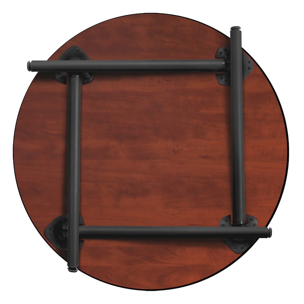 42 in. Medium Round Breakroom Table- Maple Top, Black Folding Legs. Picture 2