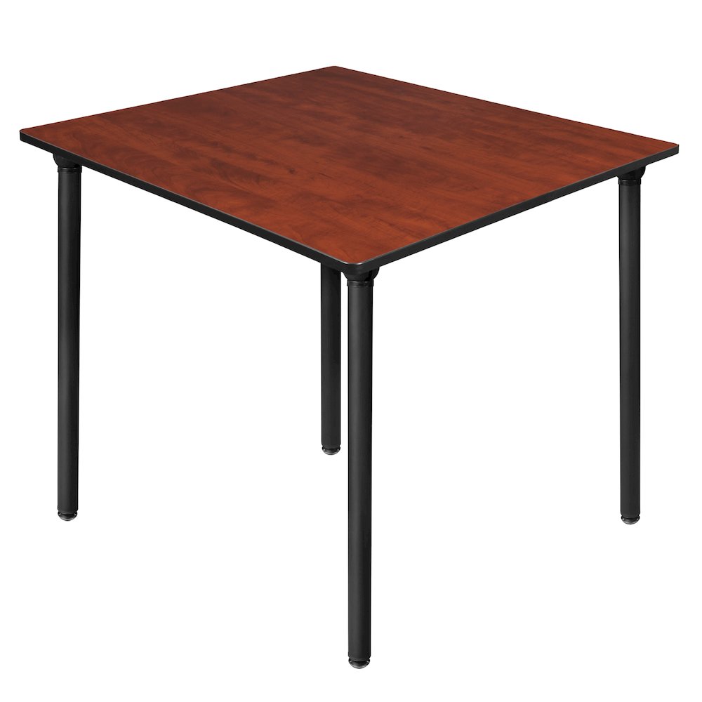48 in. Large Square Breakroom Table- Cherry Top, Black Folding Legs. Picture 1