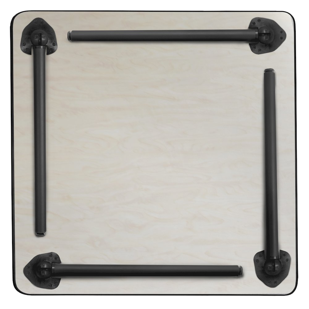 48 in. Large Square Breakroom Table- Cherry Top, Black Folding Legs. Picture 2