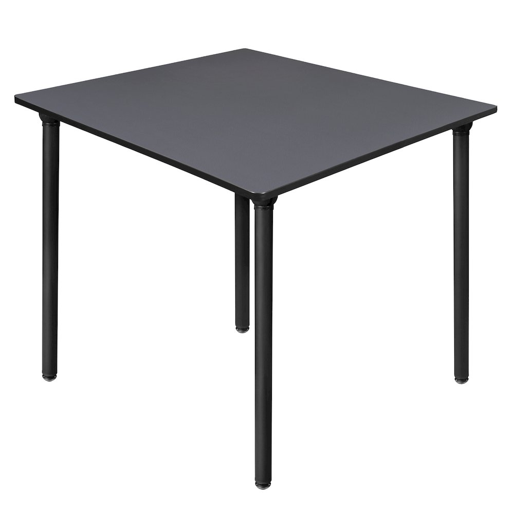 48 in. Large Square Breakroom Table- Grey Top, Black Folding Legs. Picture 1