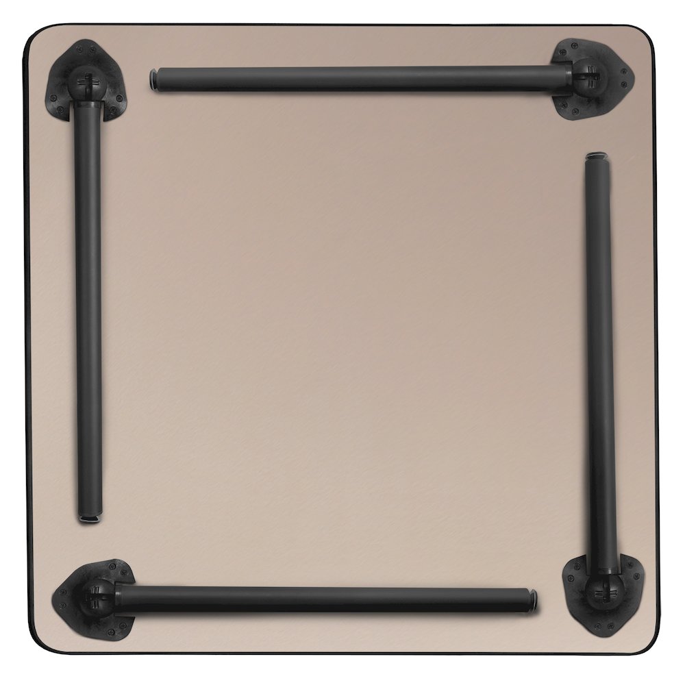 48 in. Large Square Breakroom Table- Grey Top, Black Folding Legs. Picture 2