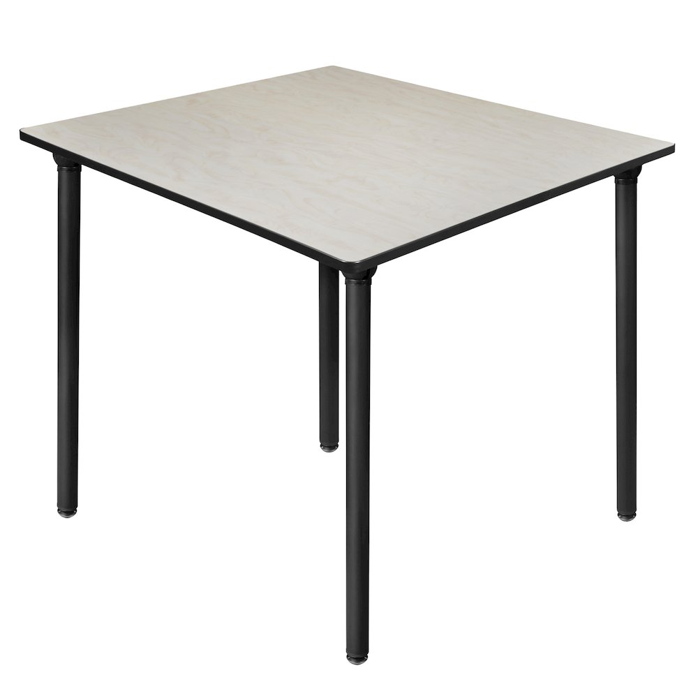 48 in. Large Square Breakroom Table- Maple Top, Black Folding Legs. Picture 1