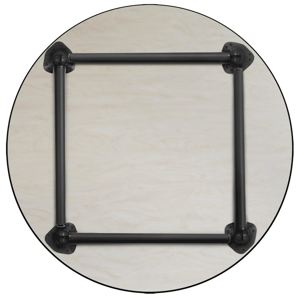 48 in. Large Round Breakroom Table- Cherry Top, Black Folding Legs. Picture 2