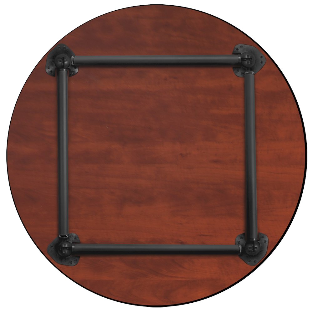 48 in. Large Round Breakroom Table- Maple Top, Black Folding Legs. Picture 2