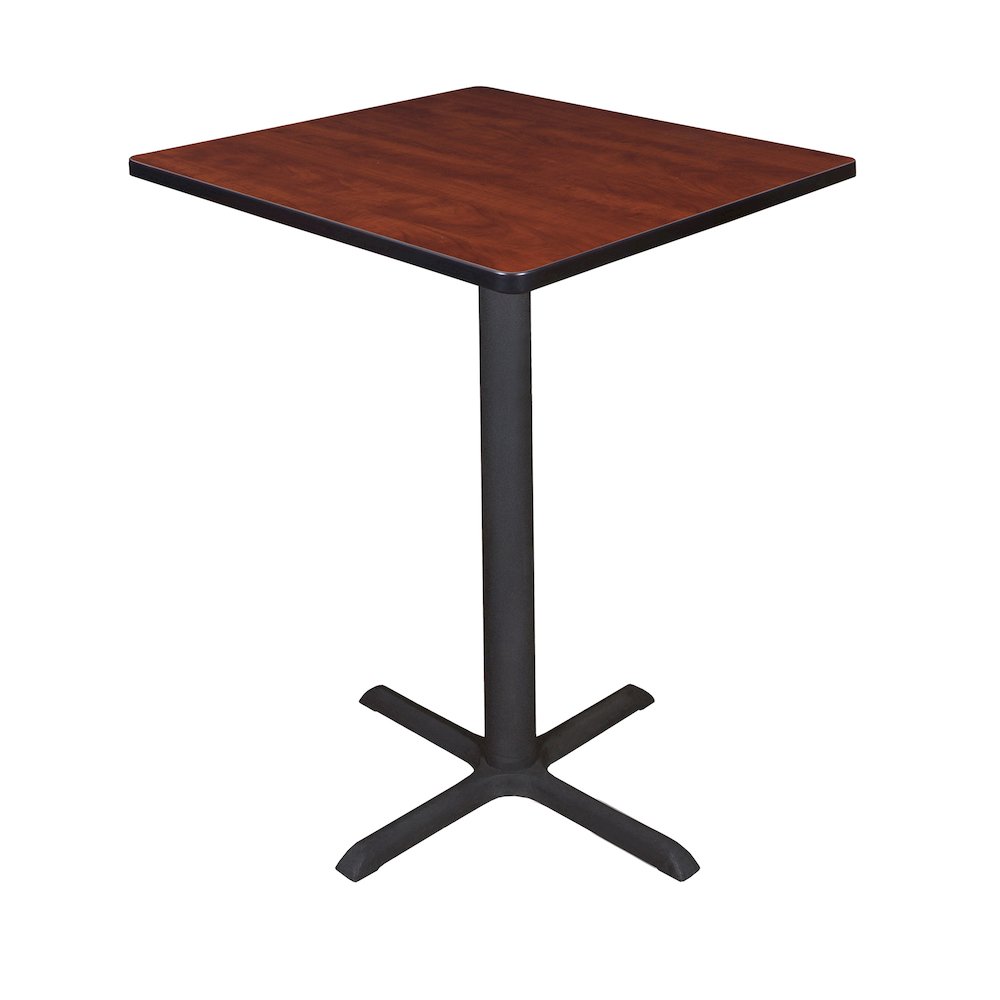 Small 30 in. Square X-Base Cafe Table- Cherry. Picture 1