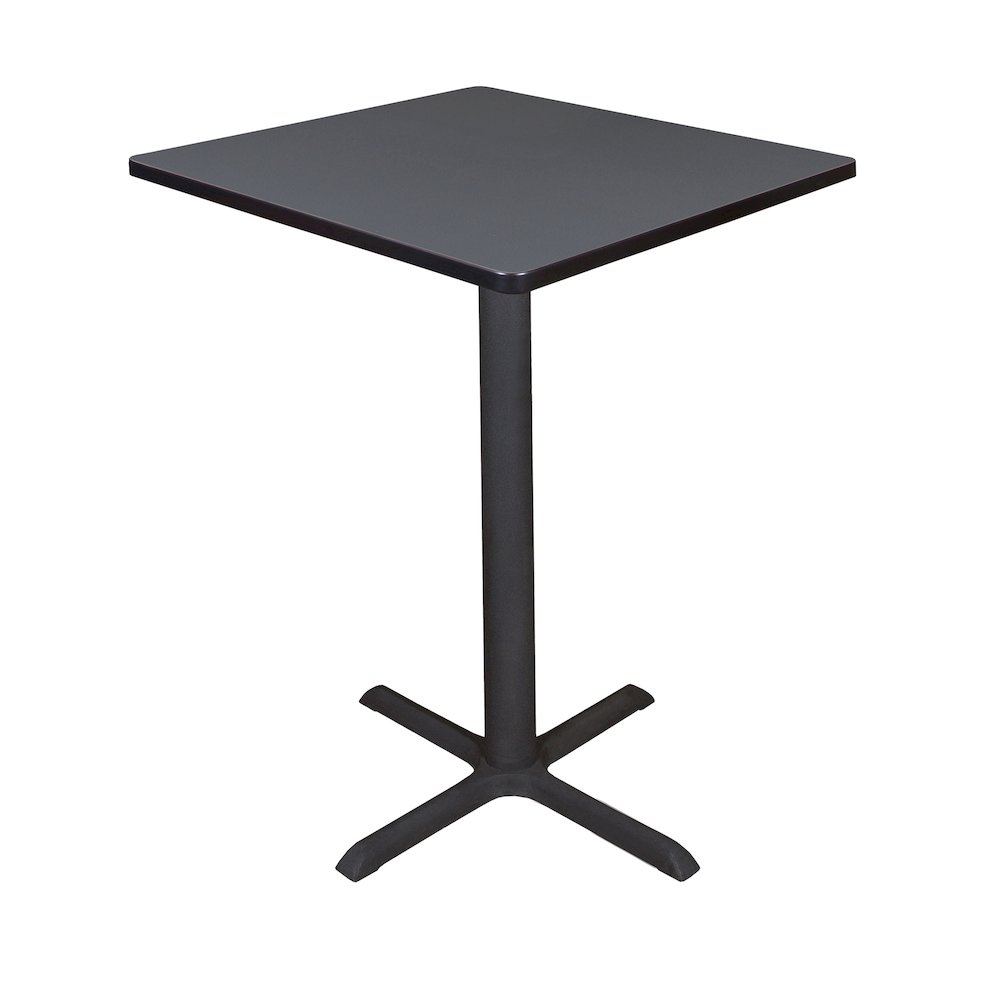 Small 30 in. Square X-Base Cafe Table- Grey. Picture 1