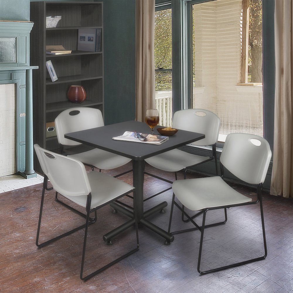 30 in. Square X-Base Breakroom Table- Grey. Picture 5