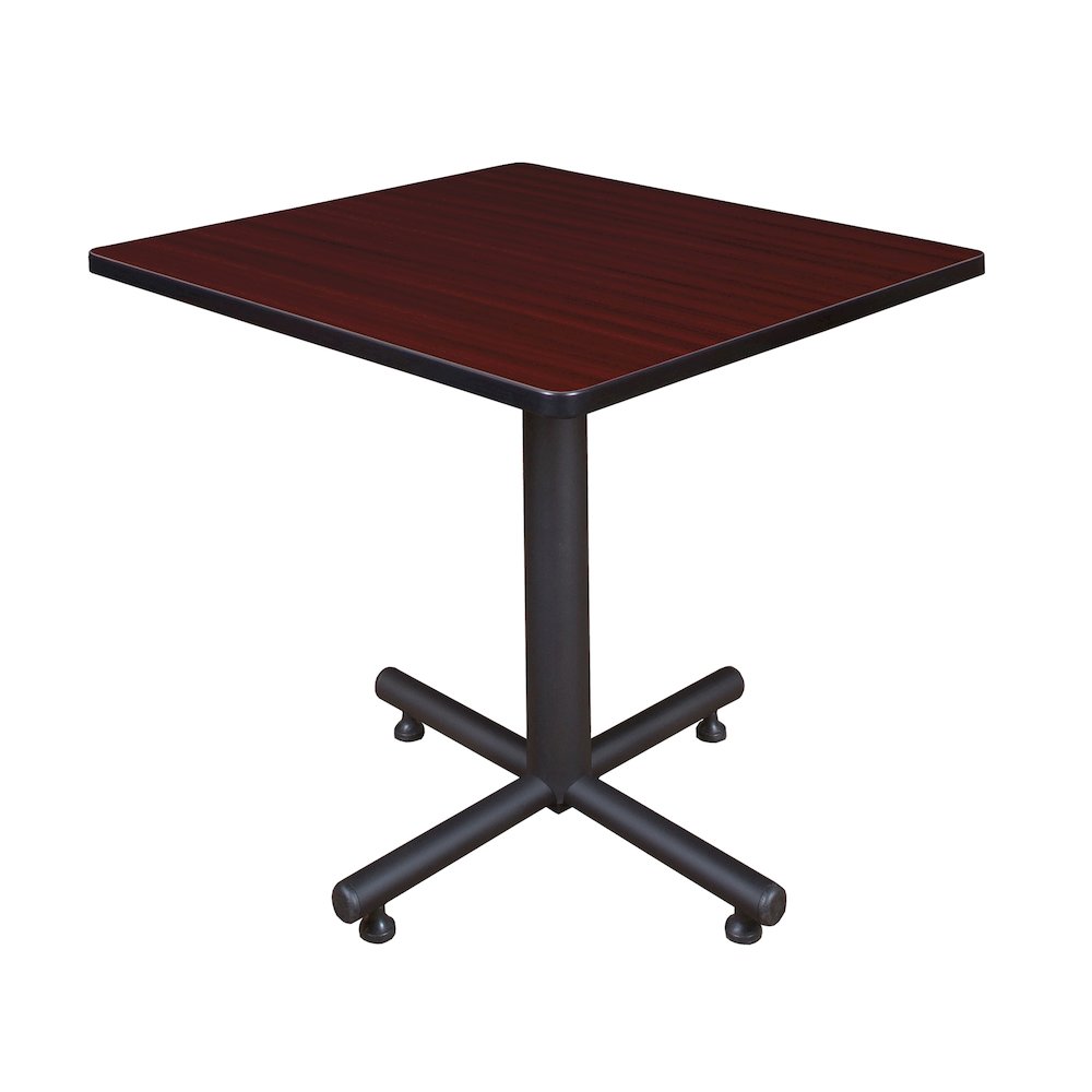 30 in. Square X-Base Breakroom Table- Mahogany. Picture 1