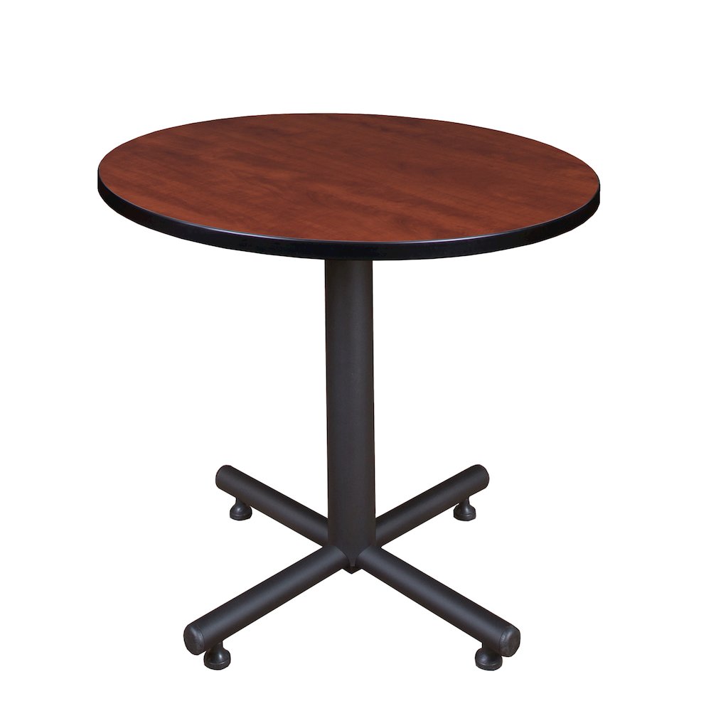 30 in. Round X-Base Breakroom Table- Cherry. Picture 1