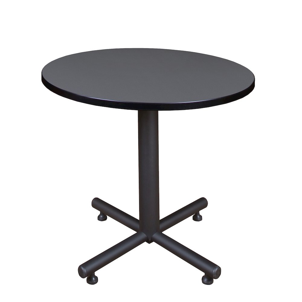 30 in. Round X-Base Breakroom Table- Grey. Picture 1