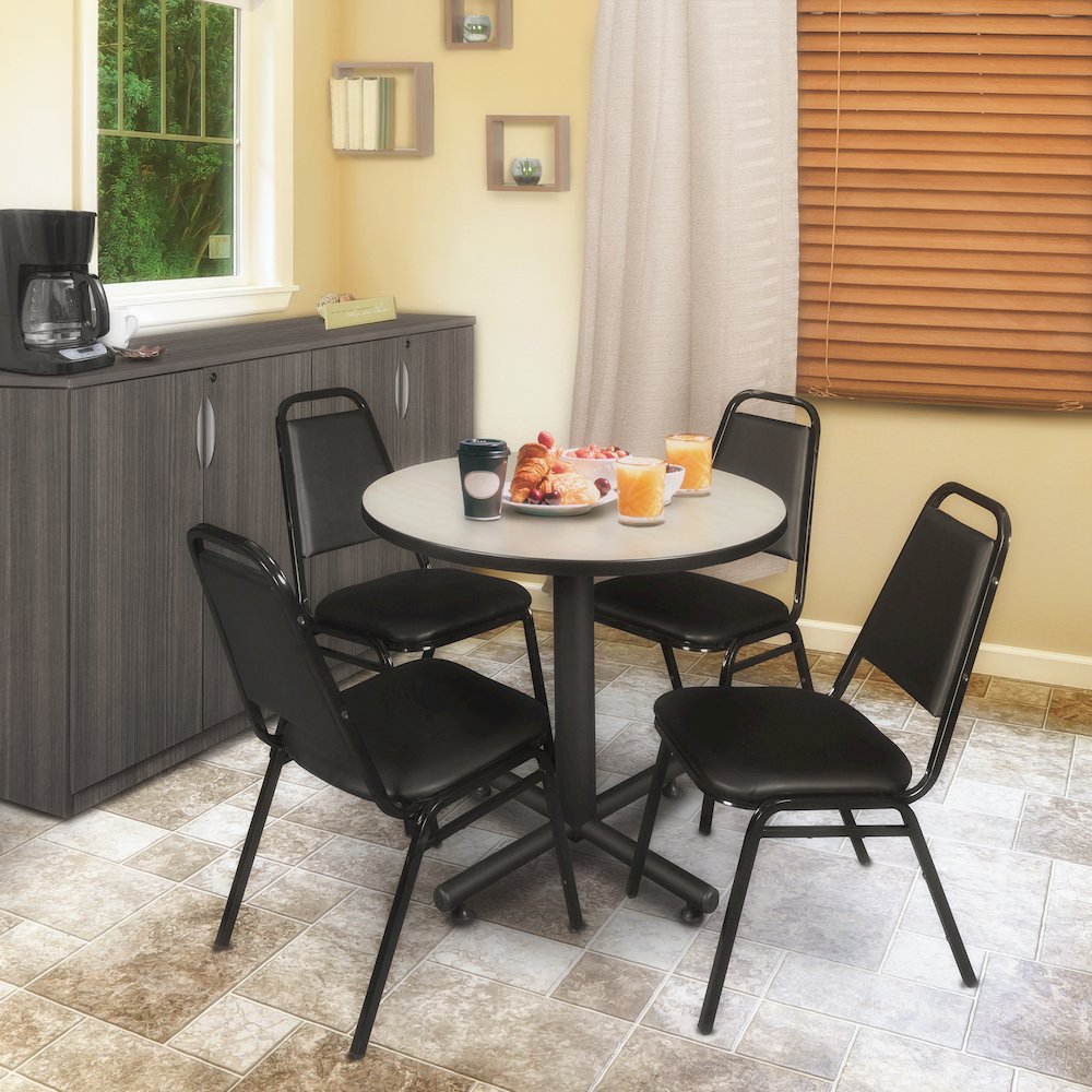30 in. Round X-Base Breakroom Table- Maple. Picture 4