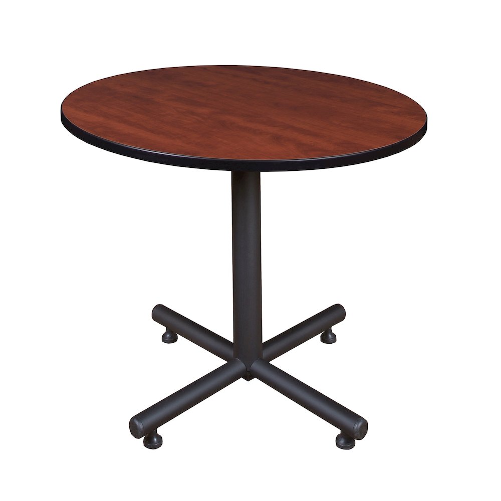 36 in. Round X-Base Breakroom Table- Cherry. Picture 1
