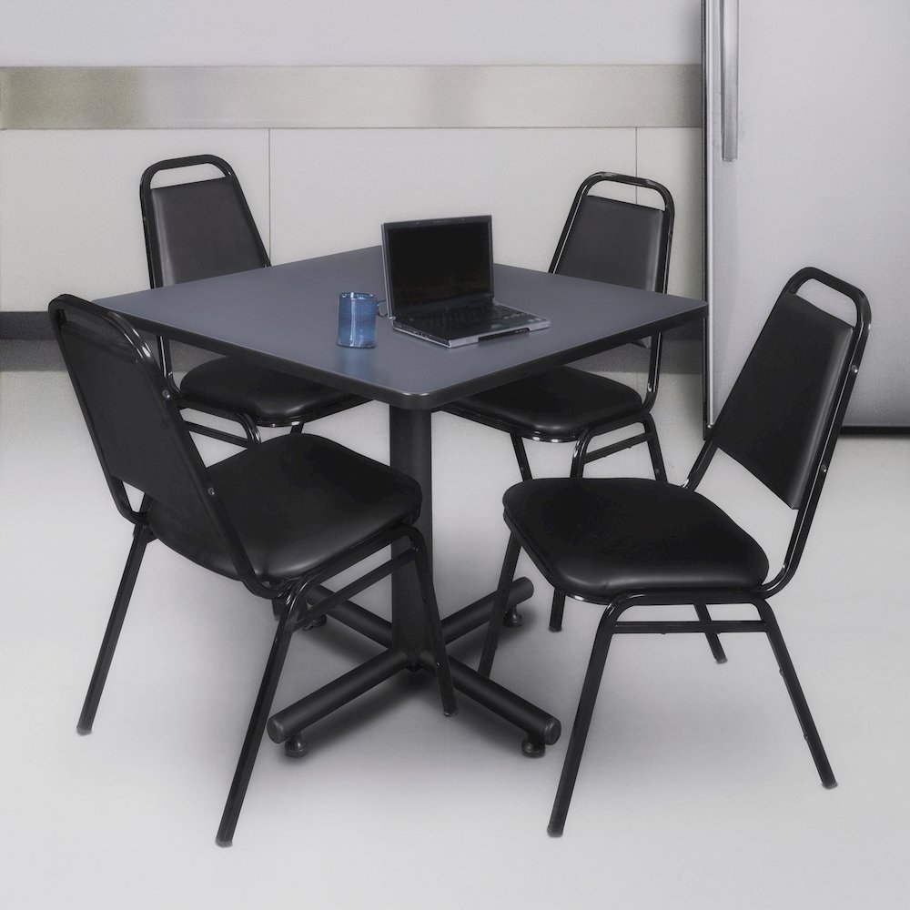 42 in. Square X-Base Breakroom Table- Grey. Picture 5
