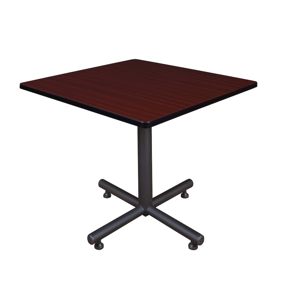 42 in. Square X-Base Breakroom Table- Mahogany. Picture 1