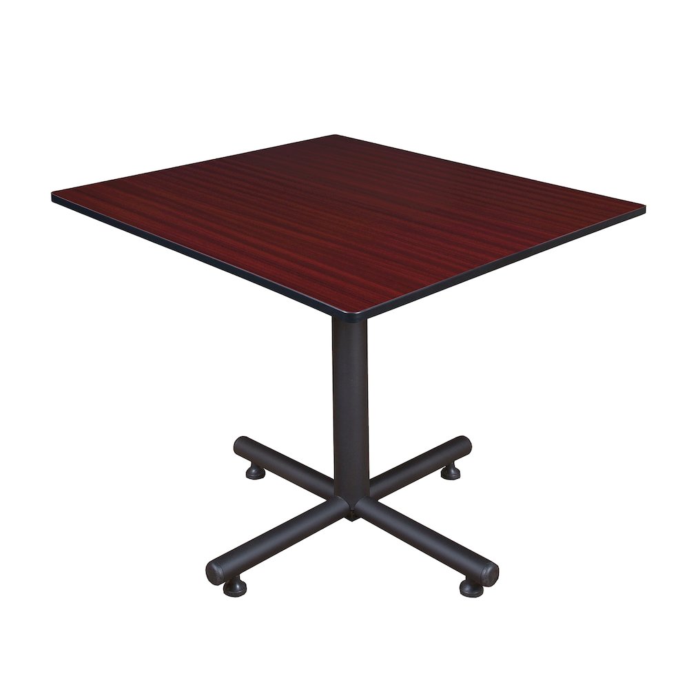 48 in. Square X-Base Breakroom Table- Mahogany. Picture 1