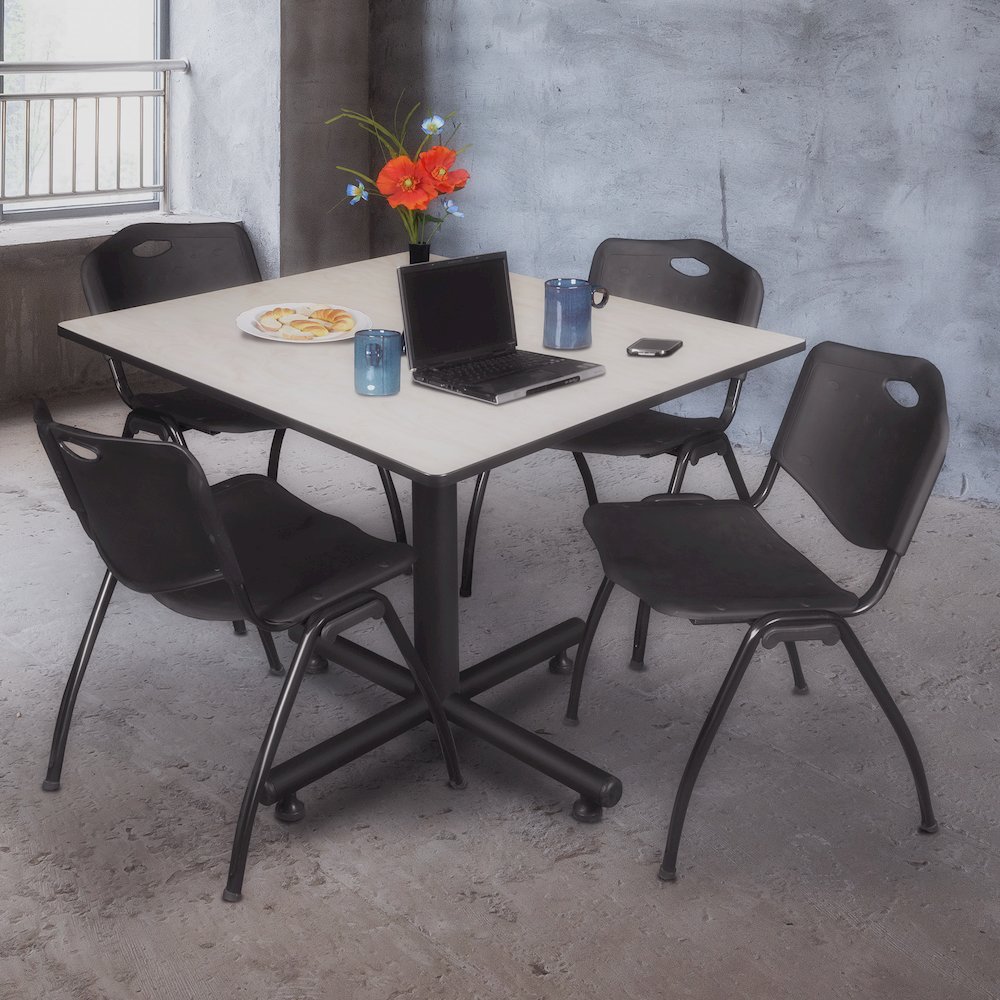 48 in. Square X-Base Breakroom Table- Maple. Picture 5