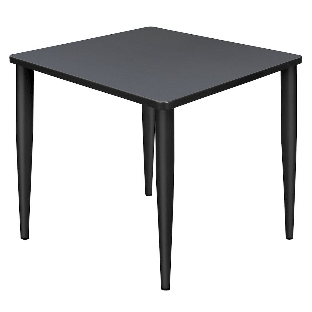 30 in. Square Breakroom Table- Grey Top, Black Tapered Legs. Picture 1