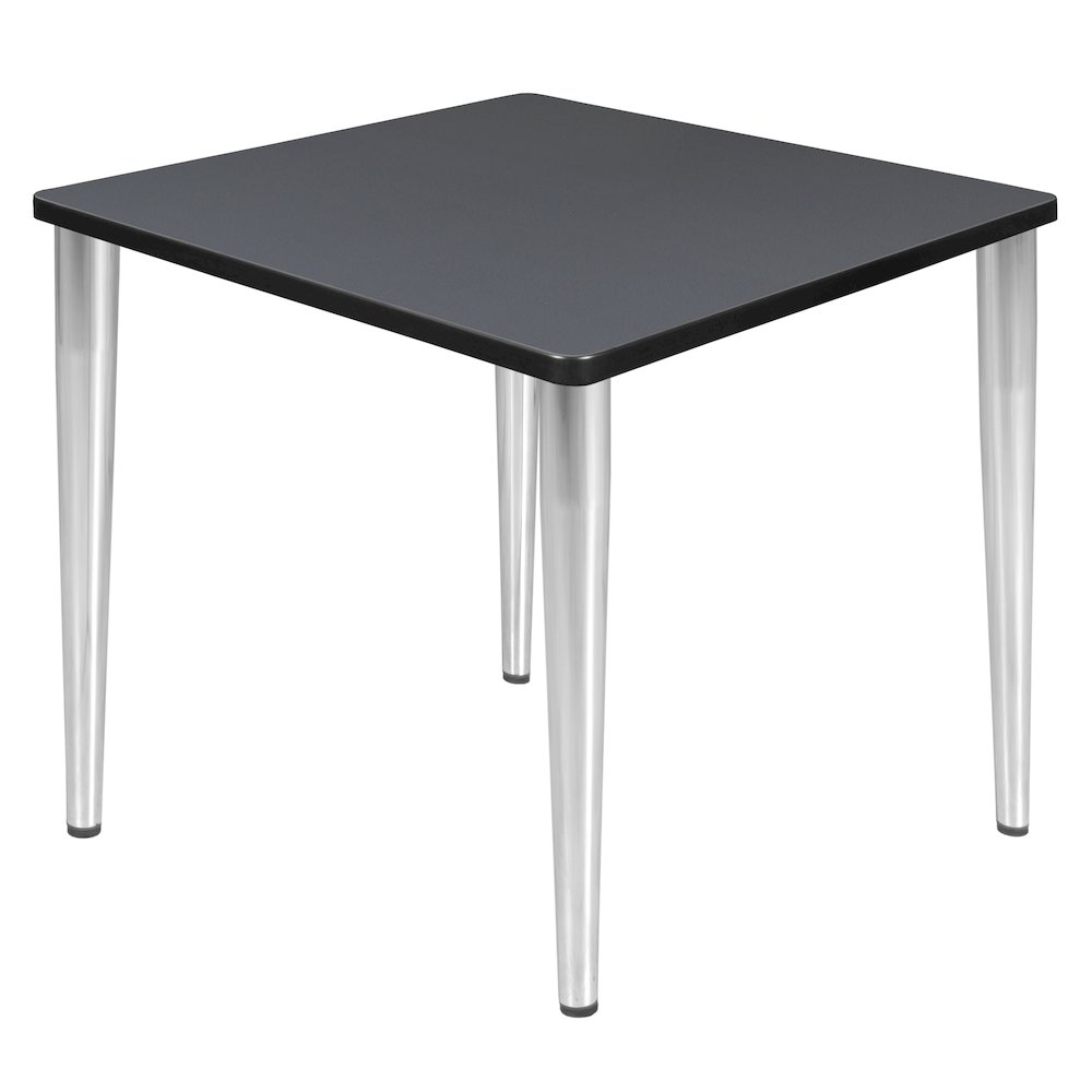 30 in. Square Breakroom Table- Grey Top, Chrome Tapered Legs. Picture 1