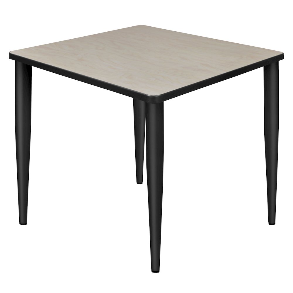 30 in. Square Breakroom Table- Maple Top, Black Tapered Legs. Picture 1
