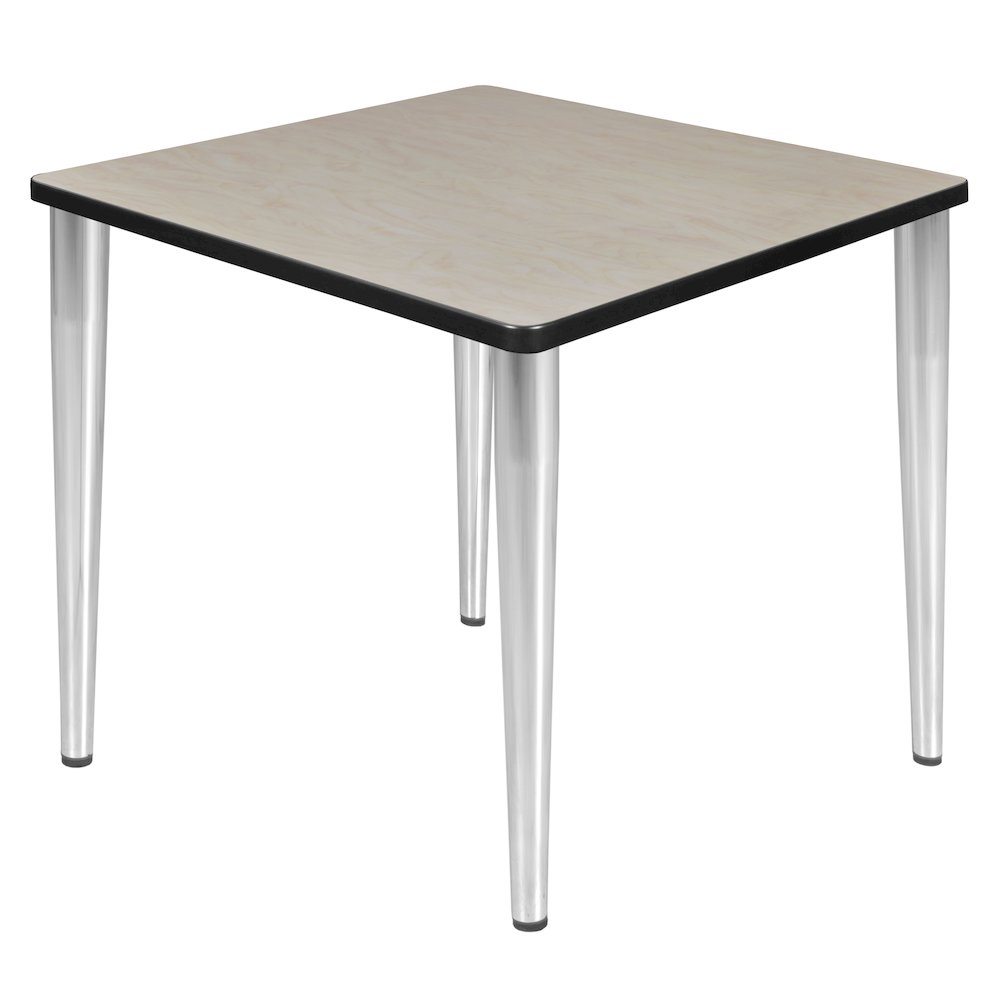 30 in. Square Breakroom Table- Maple Top, Chrome Tapered Legs. Picture 1