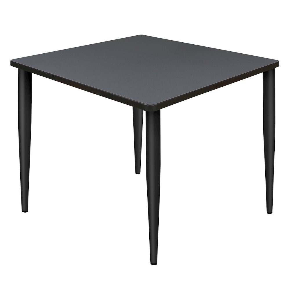 36 in. Square Breakroom Table- Grey Top, Black Tapered Legs. Picture 1