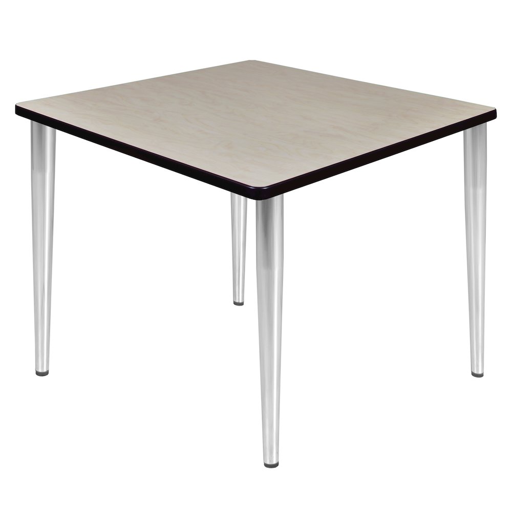 36 in. Square Breakroom Table- Maple Top, Chrome Tapered Legs. Picture 1