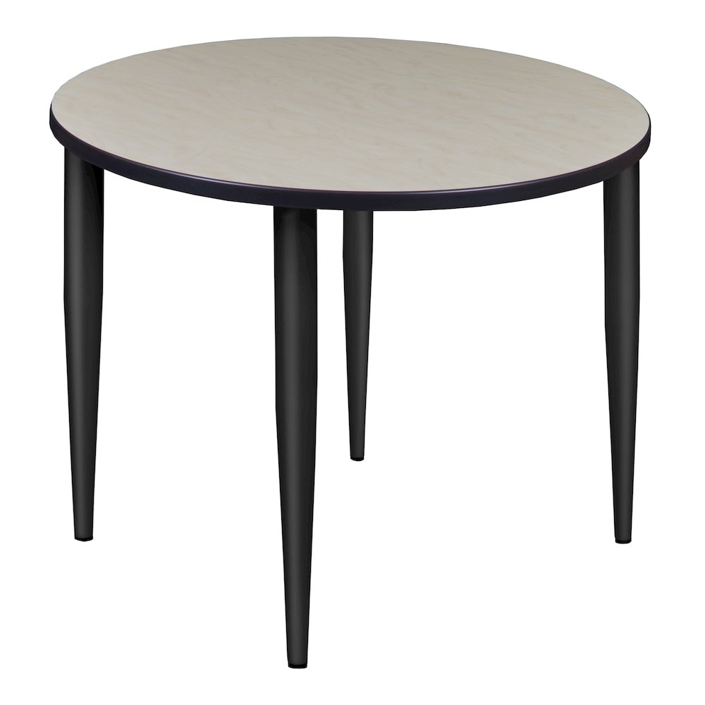 36 in. Round Breakroom Table- Maple Top, Black Tapered Legs. Picture 1