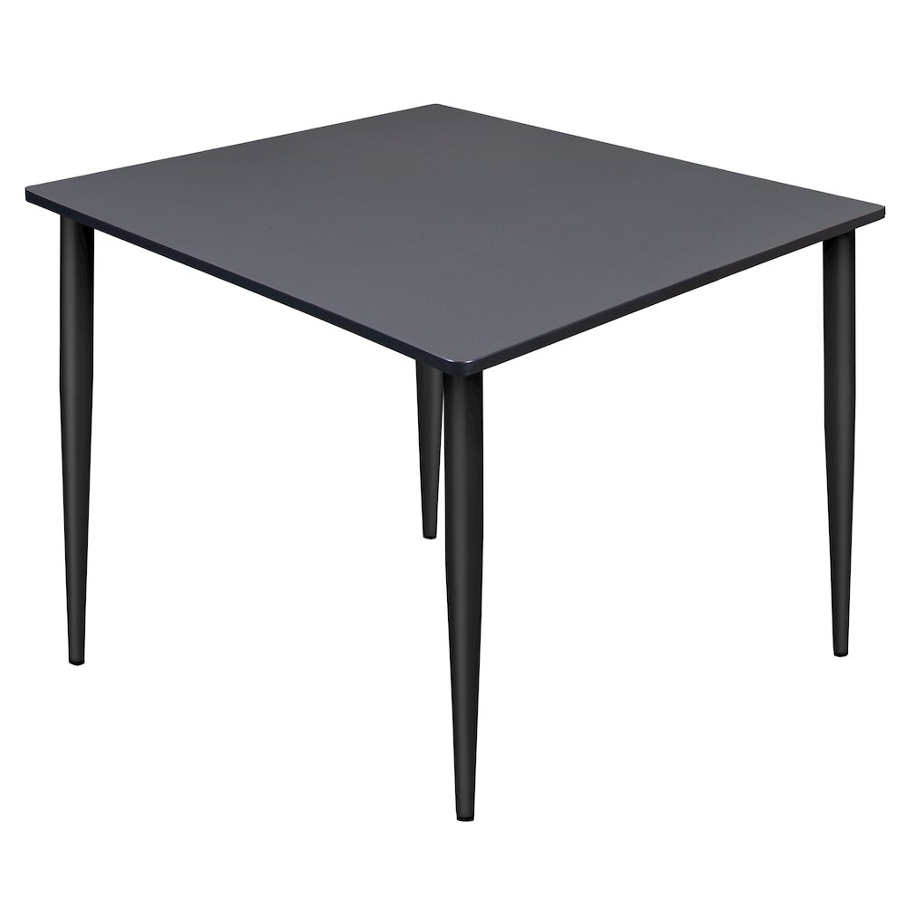 48 in. Square Breakroom Table- Grey Top, Black Tapered Legs. Picture 1