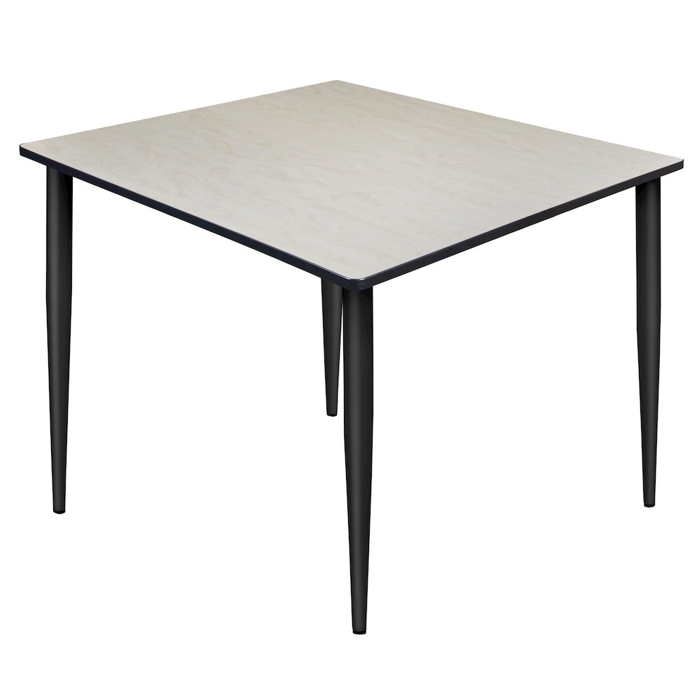 48 in. Square Breakroom Table- Maple Top, Black Tapered Legs. Picture 1