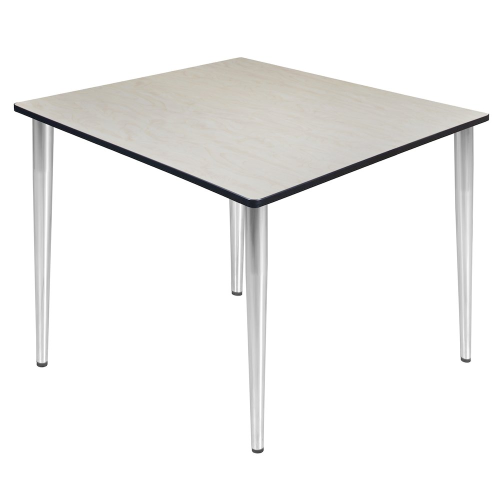48 in. Square Breakroom Table- Maple Top, Chrome Tapered Legs. Picture 1