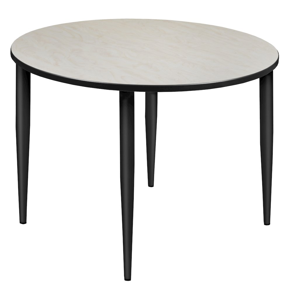 48 in. Round Breakroom Table- Maple Top, Black Tapered Legs. Picture 1
