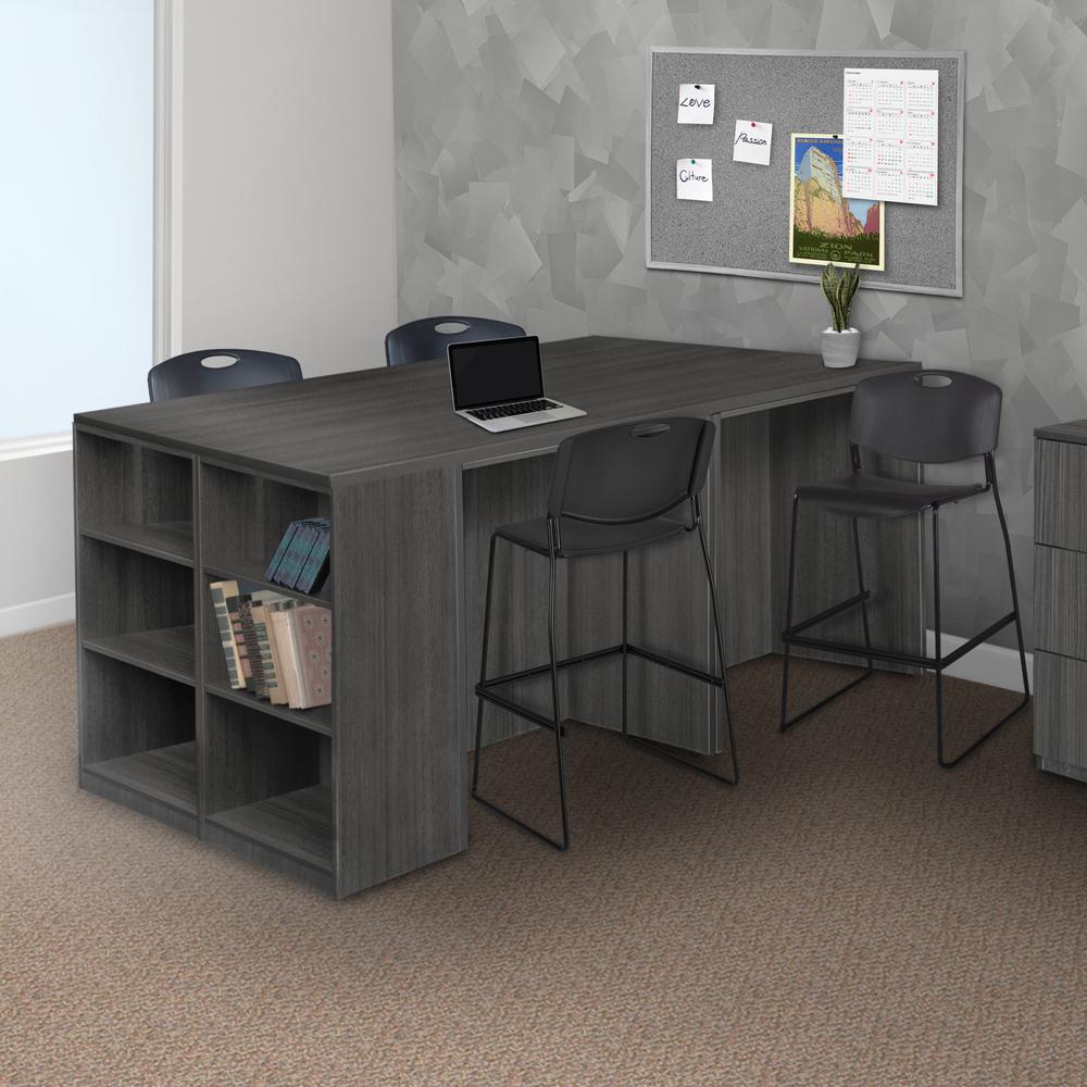 Legacy Stand Up Quad with Bookcase End Top- Ash Grey. Picture 3