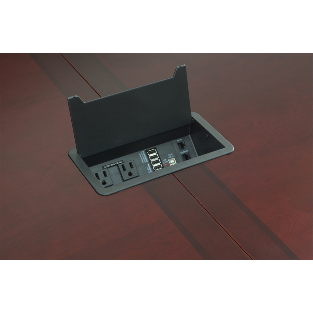 Prestige 120" x 48" Conference Table with Power Data Grommet- Mahogany. Picture 3