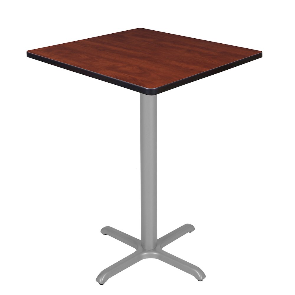 Cafe High 30" Square X-Base Table- Cherry/ Grey Base. Picture 1