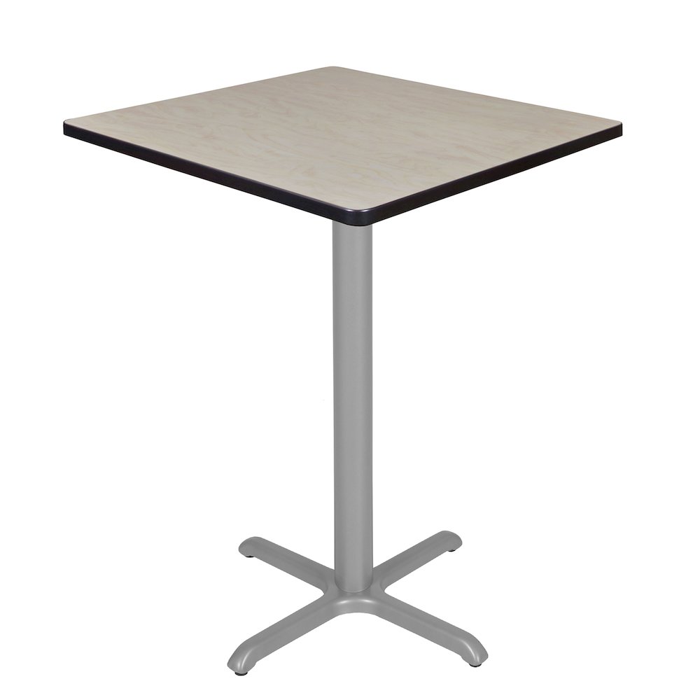 Cafe High 30" Square X-Base Table- Maple/ Grey Base. Picture 1