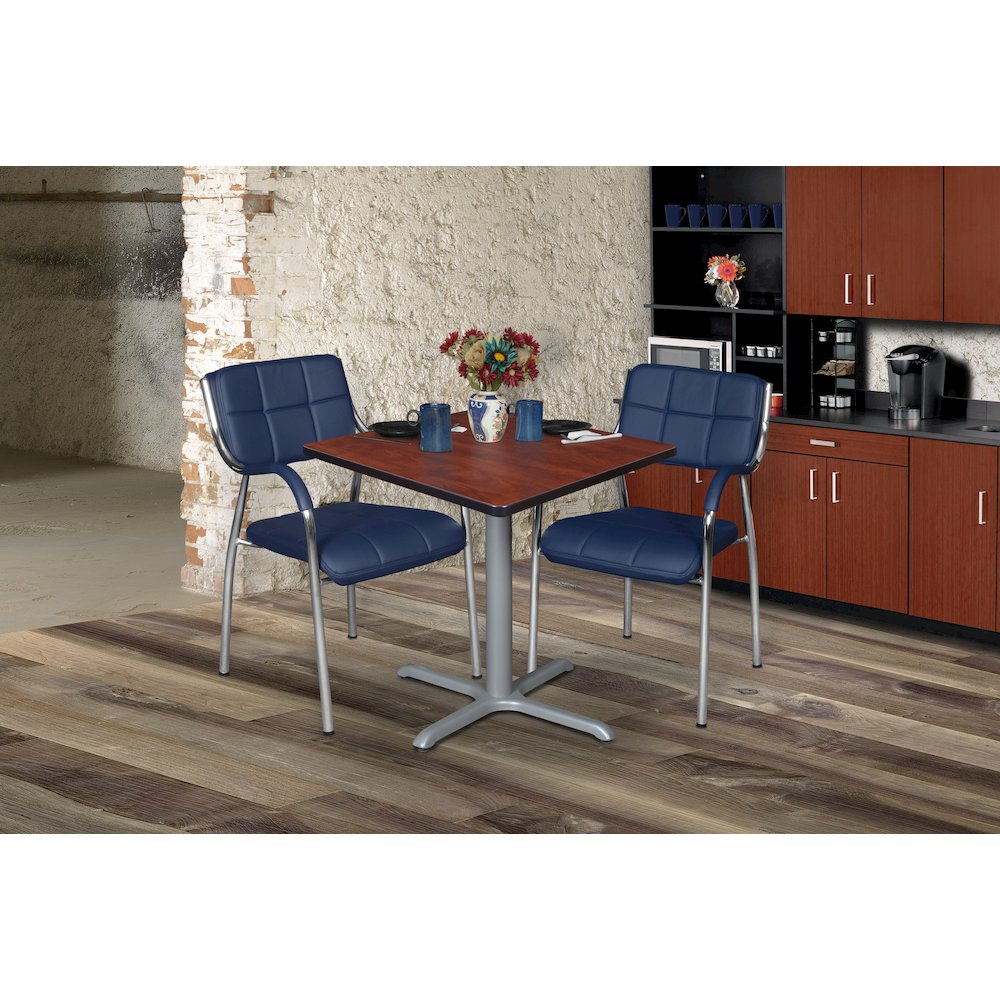 30 in. Small Square X-Base Breakroom Table- Cherry Top, Grey Legs. Picture 4