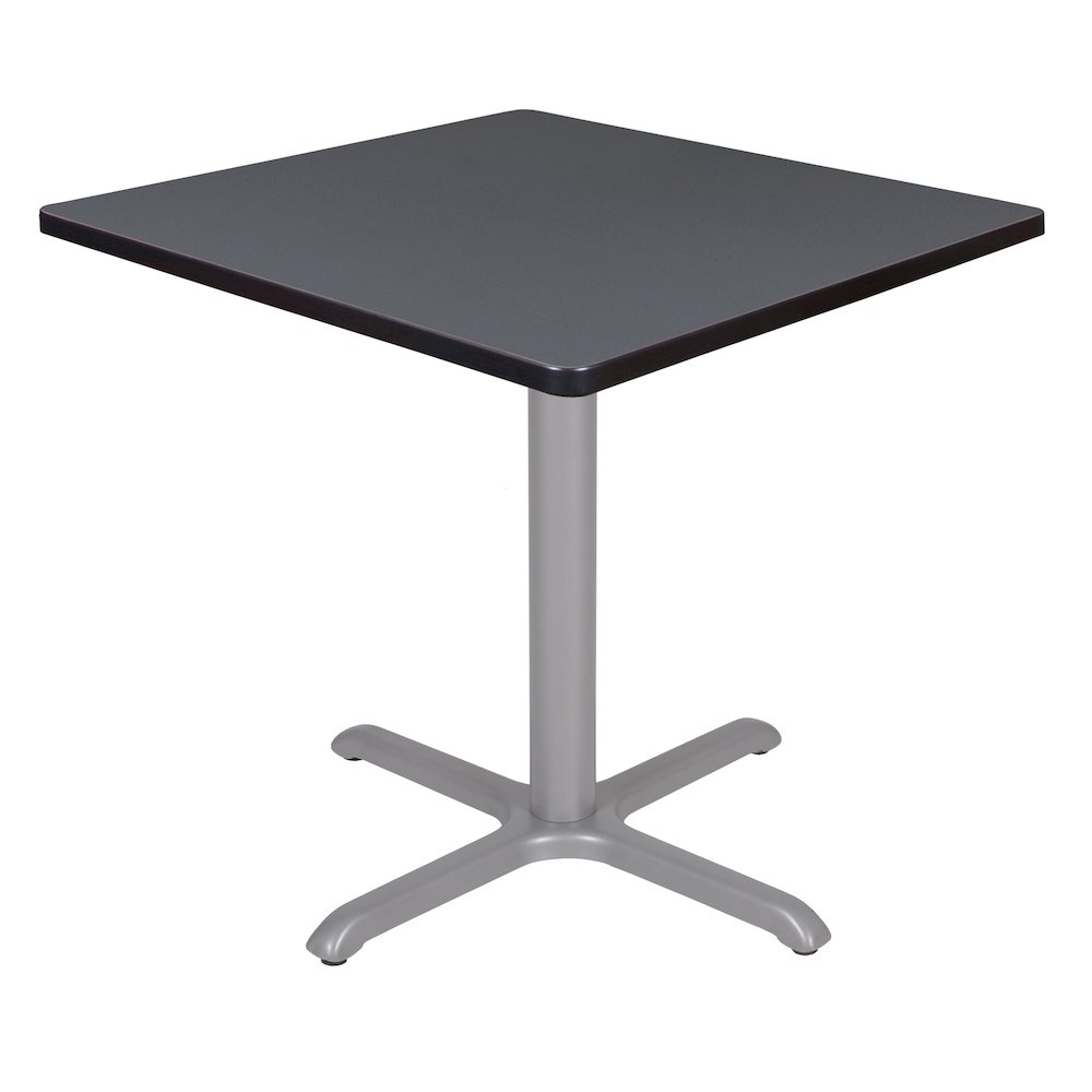 30 in. Small Square X-Base Breakroom Table- Grey Top, Grey Legs. Picture 1
