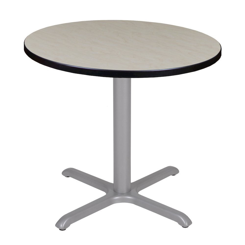 30 in. Small Round X-Base Breakroom Table- Maple Top, Grey Legs. Picture 1